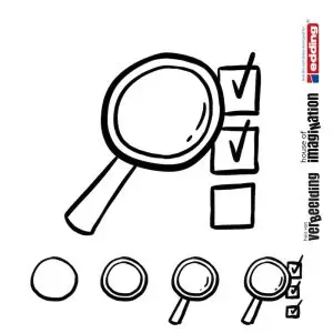 Draw icon step by step office checklist magnifying glass