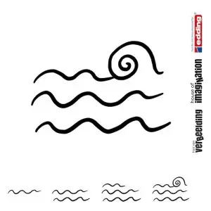 Draw icon step by step nature water wave