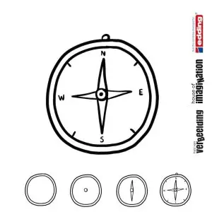 Draw icon step by step compass goal