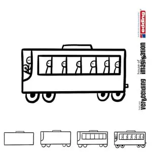 Draw icon step by step bus schoolbus