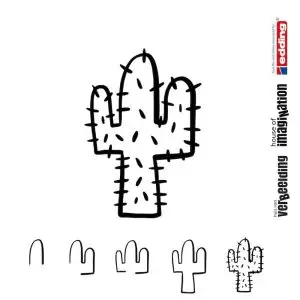 Draw icon step by step nature cactus