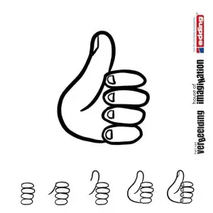 Draw icon step by step success thumbs up