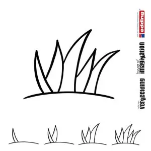 Draw icon step by step nature grass