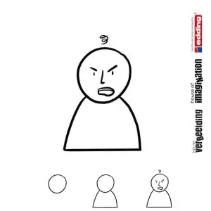 Draw icon step by step emotion expression angry