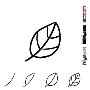 Draw icon step by step nature leaf