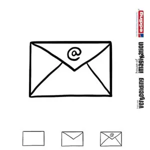 Draw icon step by step communication email