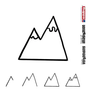 Draw icon step by step nature mountain