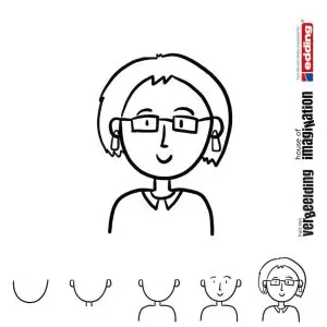 Draw icon step by step figure person female