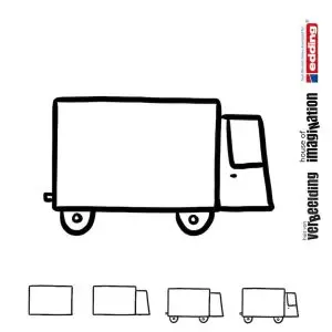 Draw icon step by step truck car
