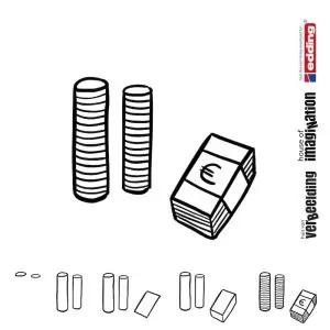 Draw icon step by step money economy