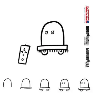 Draw icon step by step communication robot