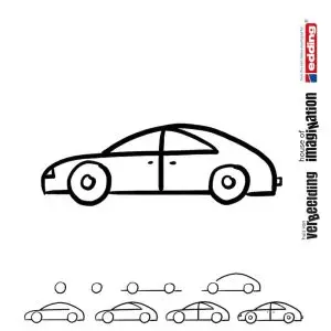 Draw icon step by step car fast