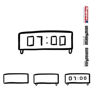 Draw icon step by step alarm digital
