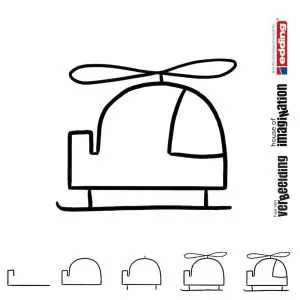 Draw icon step by step helicopter chopper