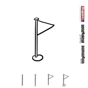 Draw icon step by step goal flag success