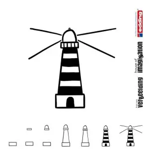 Draw icon step by step lighthouse goal