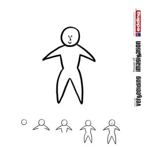 Draw icon step by step figure person starperson
