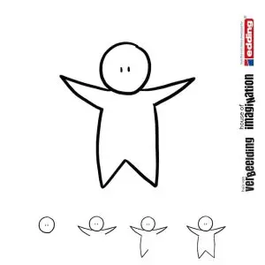 Draw icon step by step figure people starperson