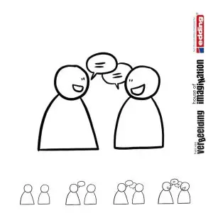 Draw icon step by step communication conversation