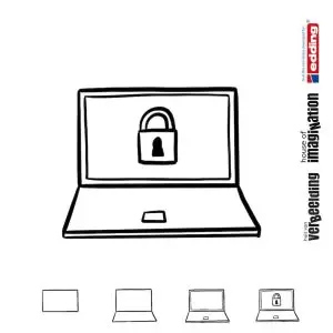 Draw icon step by step communication privacy safety password
