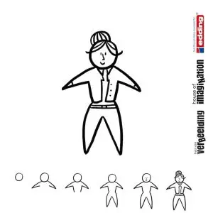 Draw icon step by step figure person starperson
