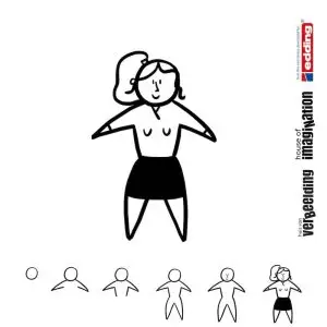 Draw icon step by step figure person starperson