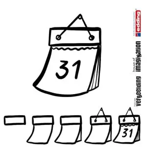 Draw icon step by step calendar