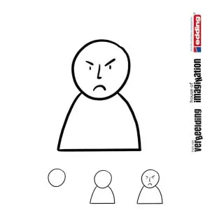 Draw icon step by step emotion expression angry