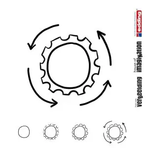 Draw icon step by step project process improvement