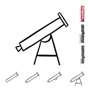 Draw icon step by step telescope