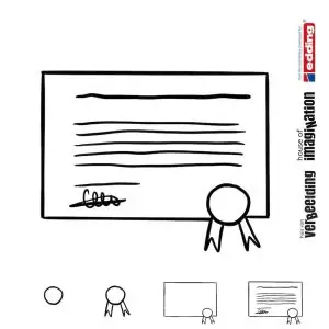 Draw icon step by step school certificate
