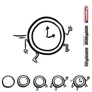 Draw icon step by step time flies