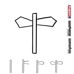 Draw icon step by step sign arrows