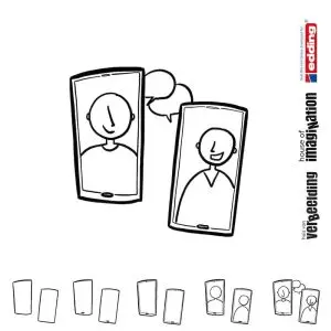 Draw icon step by step communication FaceTime mobile