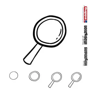 Draw icon step by step school magnifying glass