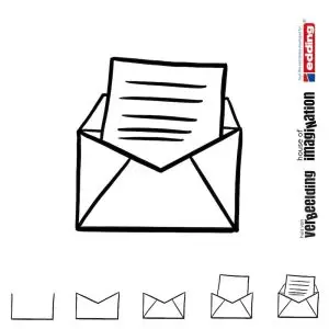 Draw icon step by step communication letter mail