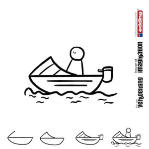 Draw icon step by step speedboat vehicle agile
