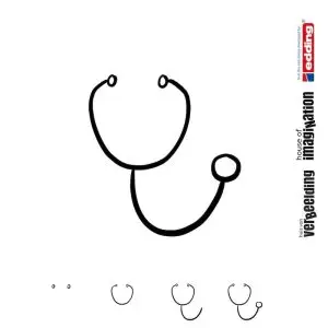 Icon draw step by step health stethoscope