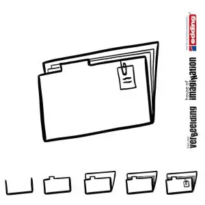 Draw icon step by step case file dossier