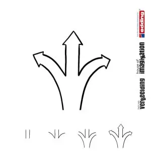 Draw icon step by step arrows crossroad