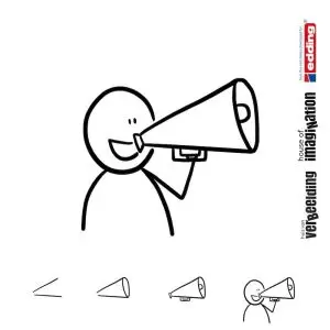 Draw icon step by step communication cheer