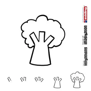 Draw icon step by step nature tree