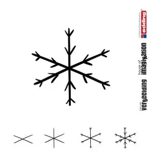 Draw icon step by step nature snowflake