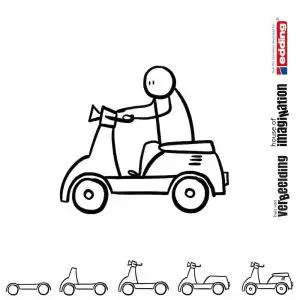 Draw icon step by step scooter vehicle