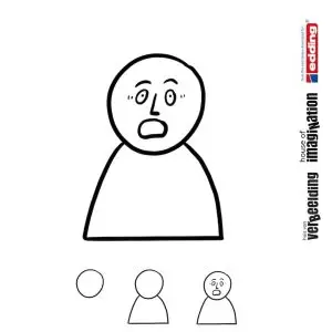 Draw icon step by step emotion expression shocked