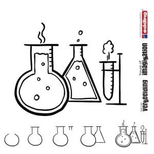 Draw icon step by step school lab science