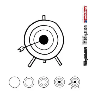 Draw icon step by step target goal