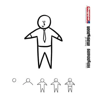 Draw icon step by step figure person starperson