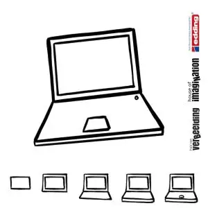 Draw icon step by step office laptop
