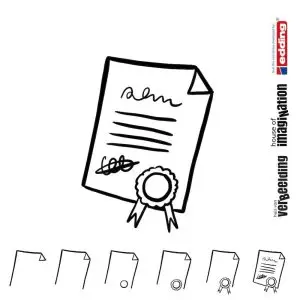 Draw icon step by step success certificate